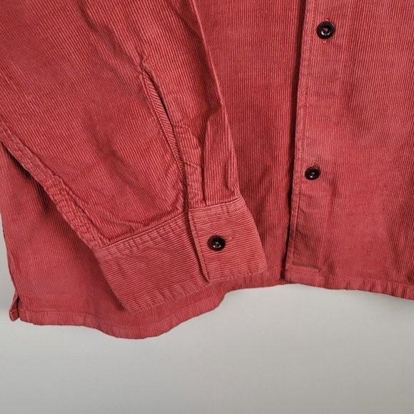 OUTERKNOWN $128 Townes Corduroy Button Shirt Henna Red Long Sleeve Size XL - Picture 9 of 13